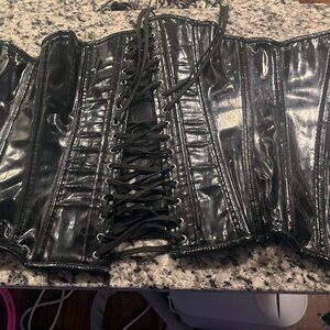 Shaper underbust Corset brand sz 44 PVC buckle/halter top corset